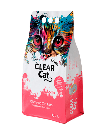 ClearCat Blanco Baby Powder Cat Litter 10L – Low Dust, Fast Clumping & Odour Control